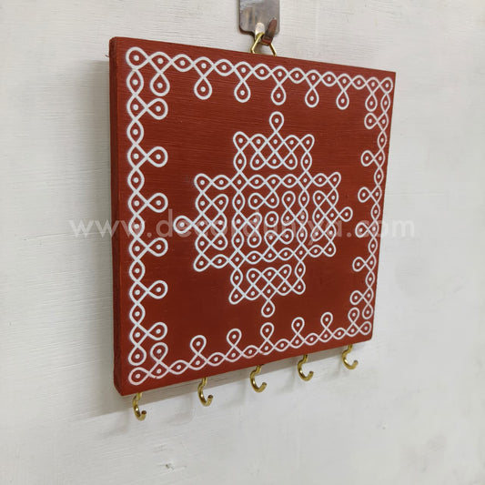 Kolam Wooden Key Holder - KH3
