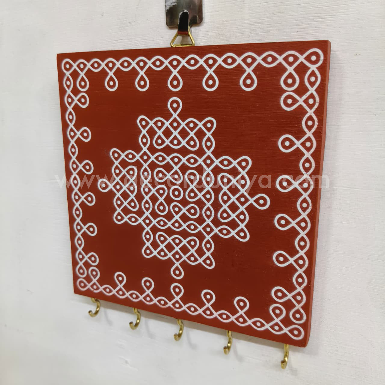 Kolam Wooden Key Holder - KH3