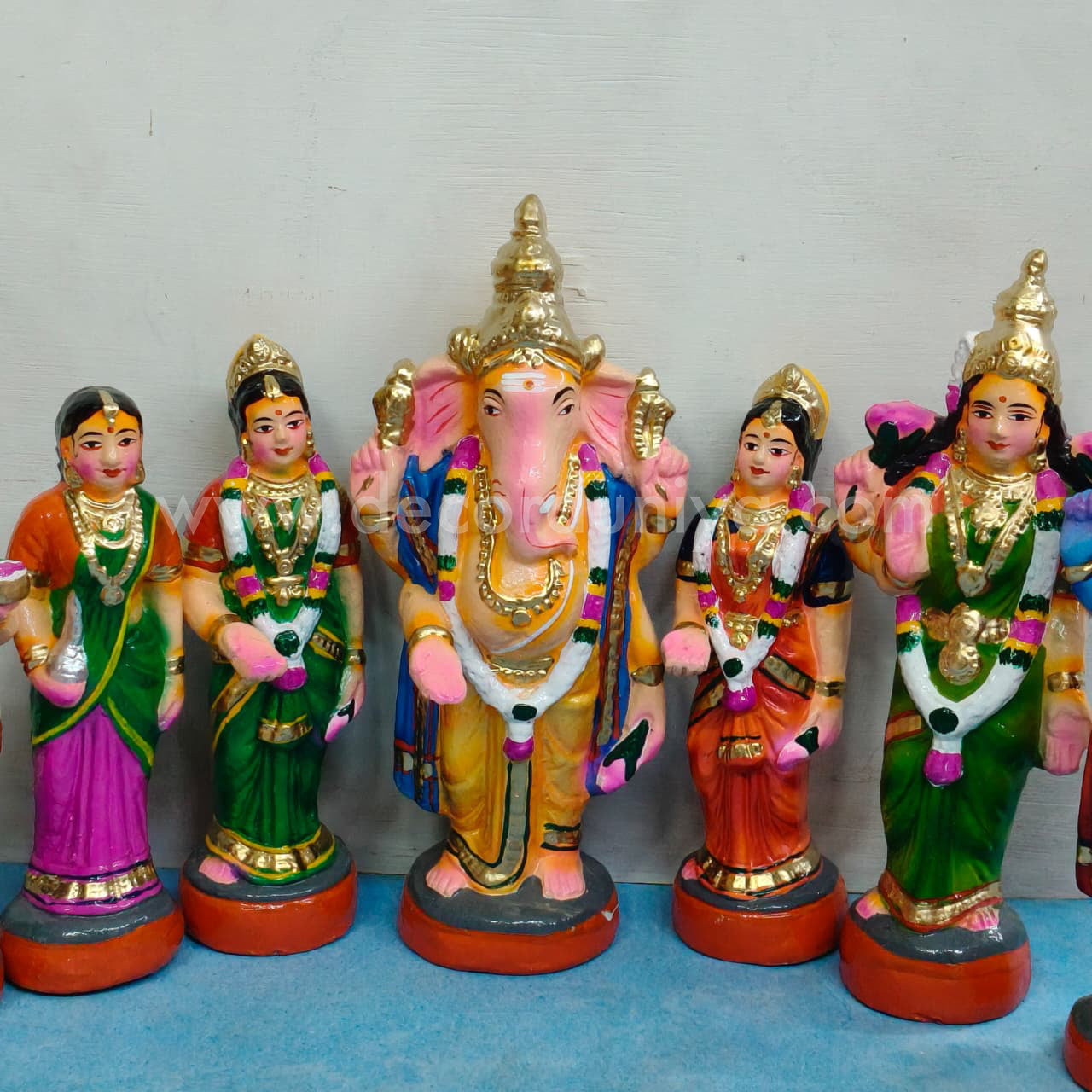 Chithi Puthi (Siddhi Buddhi) Vinayagar Kalyanam Set | Decor Duniya Golu Doll | Navaratri Golu Dolls - TK84