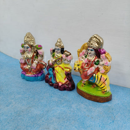 Lakshmi Saraswathi Durga | Decor Duniya Golu Doll | Navaratri Golu Dolls - TKC04