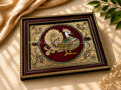 Annapakshi Wall Hanging Frame with Reverse Glass Painting | Traditional Tanjore Art – PVK17