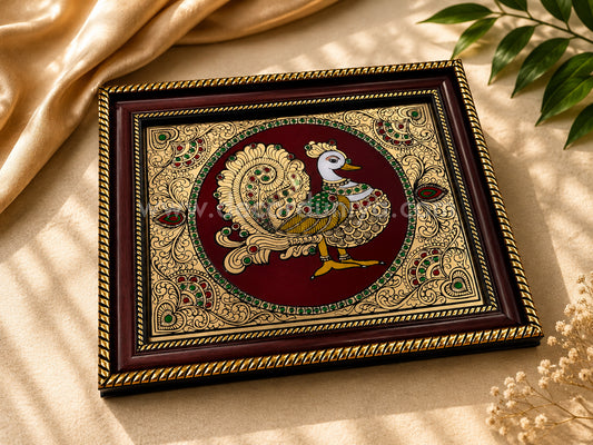 Annapakshi Wall Hanging Frame with Reverse Glass Painting | Traditional Tanjore Art – PVK17