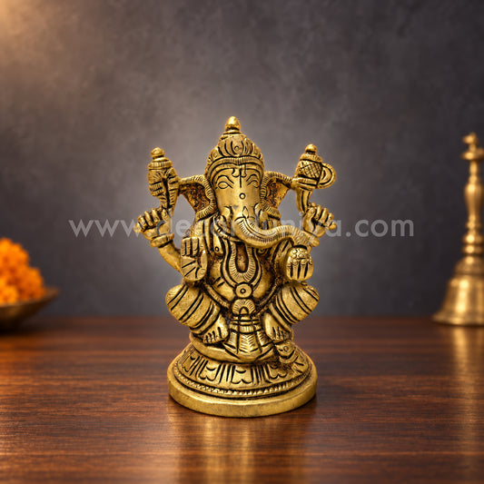 Lord Ganesha | Vinayagar Brass Idol | Decor Duniya Brass Idols | Pooja & Home Décor – RBN01