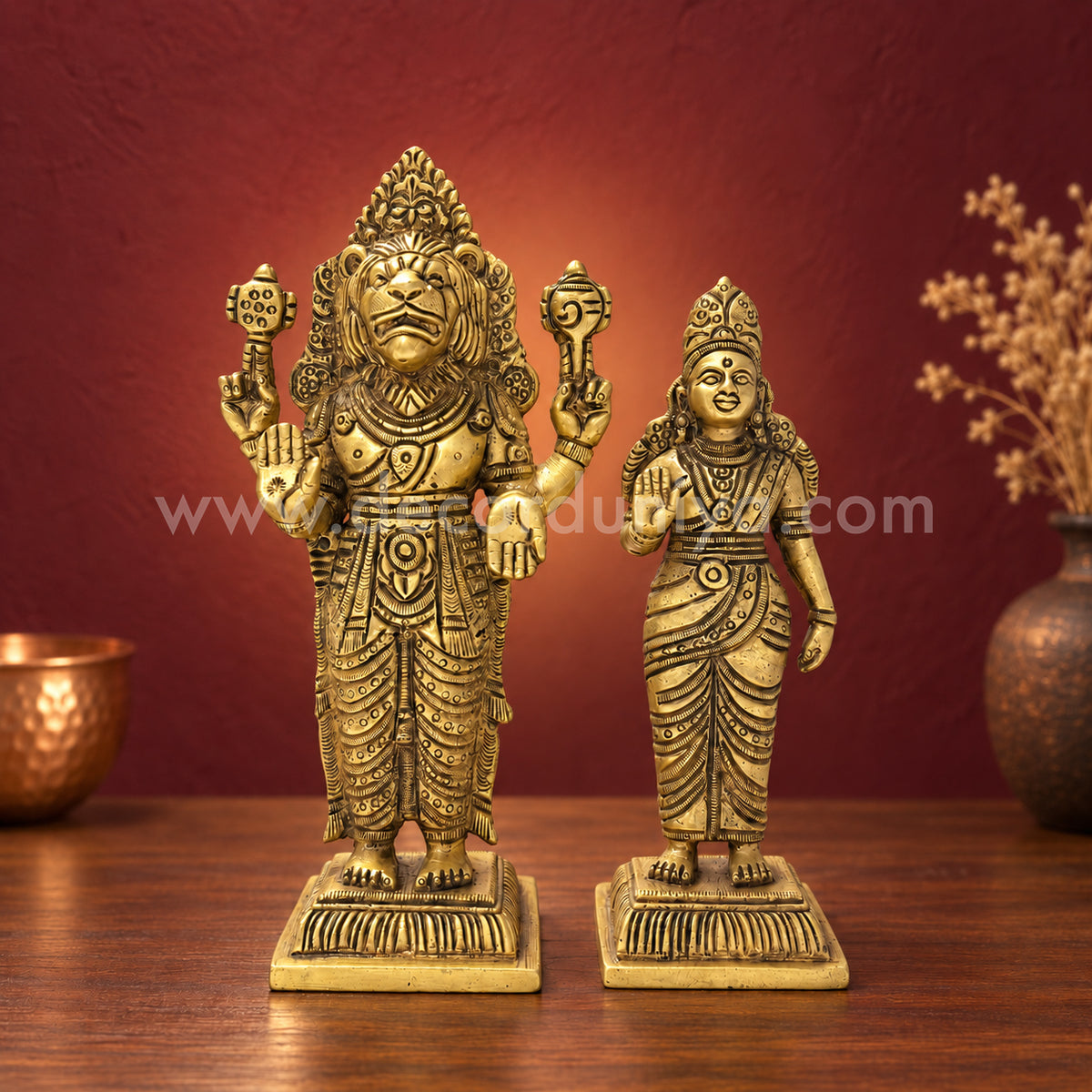 Lakshmi Narasimha Brass Idol | Decor Duniya Brass Idols | Pooja & Home Décor – RBN28
