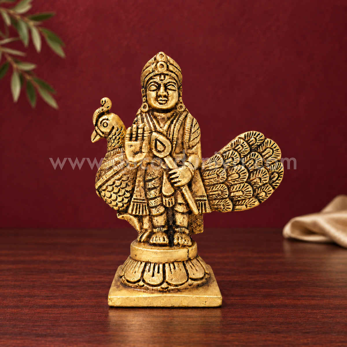 Mayil Murugar | Lord Murugan with Peacock Brass Idol | Decor Duniya Brass Idols | Pooja & Home Décor – RBN34