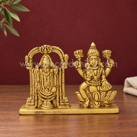 Lakshmi Venkateswara Perumal | Lakshmi Balaji Brass Idol | Decor Duniya Brass Idols | Pooja & Home Décor – RBN39