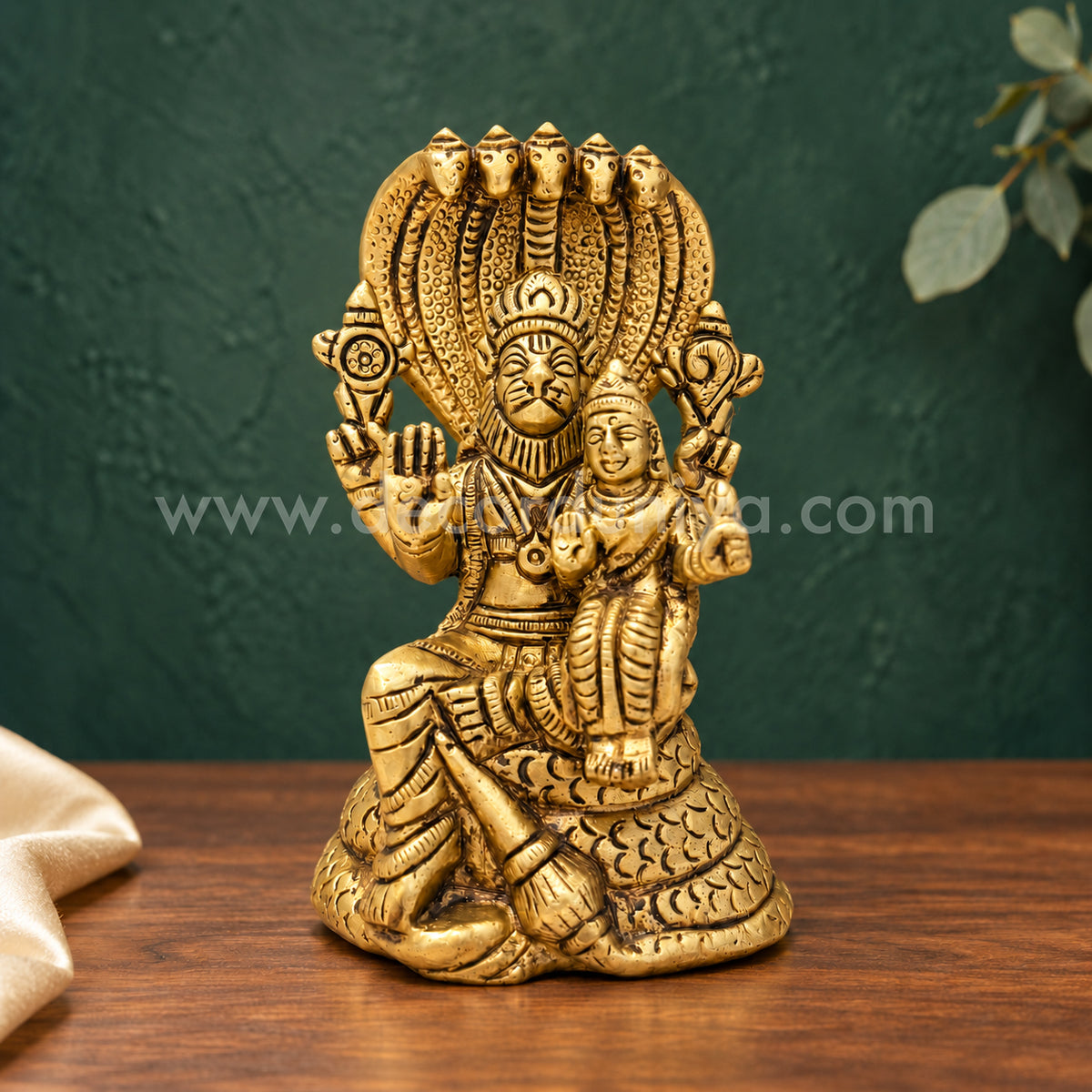 Lakshmi Narasimhar | Lakshmi Narasimha Brass Idol | Decor Duniya Brass Idols | Pooja & Home Décor – RBN50