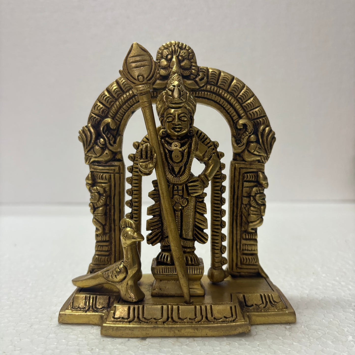 Arch Murugar | Lord Murugan with Decorative Arch Brass Idol | Decor Duniya Brass Idols | Pooja & Home Décor – RBN51