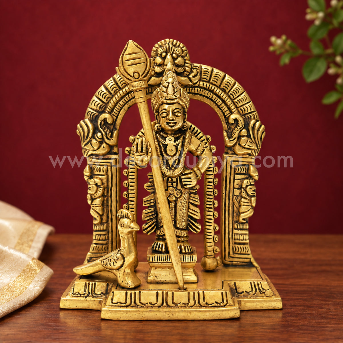 Arch Murugar | Lord Murugan with Decorative Arch Brass Idol | Decor Duniya Brass Idols | Pooja & Home Décor – RBN51