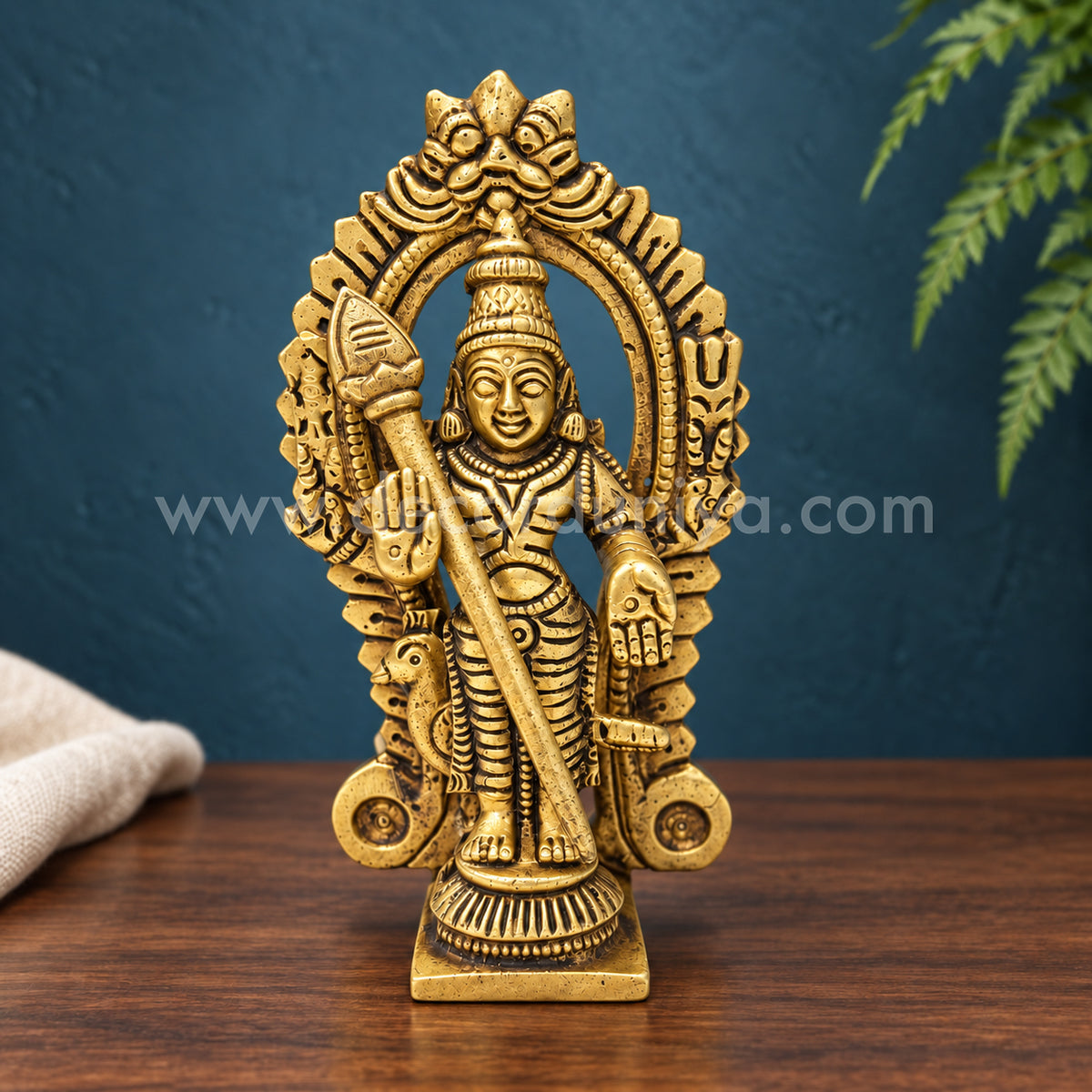 Murugar with Arch | Lord Murugan Brass Idol | Decor Duniya Brass Idols | Pooja & Home Décor – RBN54