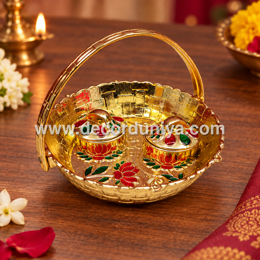Meenakari Basket Kum Kum Holder - RK2