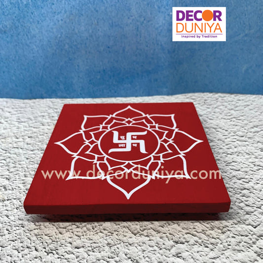 Wooden swastik Kolam Manai - SK6R-C