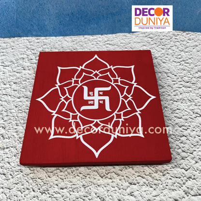Wooden swastik Kolam Manai - SK6R-C