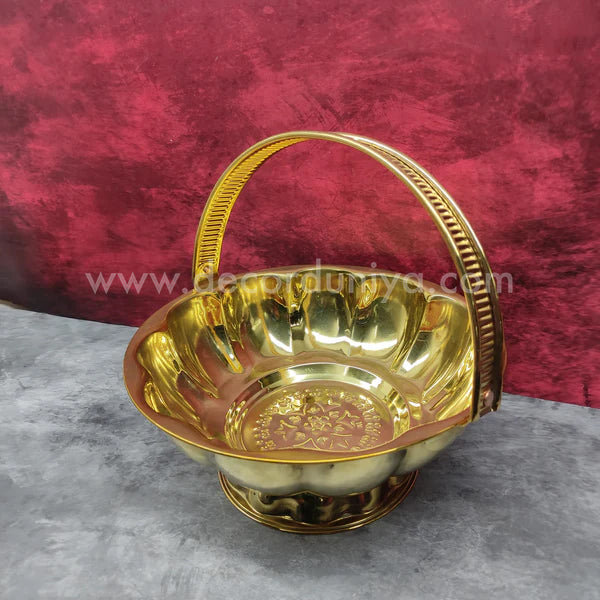 Brass Flower Basket | Pooja Poo Kodai - SB50-5