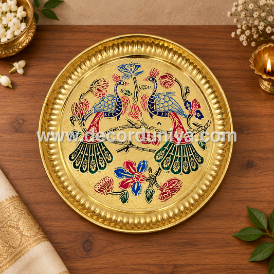 Brass Meenakari Plate - SB7