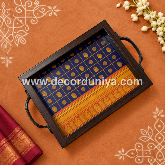 Serving Tray | Rectangular Tray with Easy-Grip Handles | Multipurpose Kitchen, Dining & Home Decor Organizer – DD118