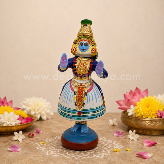 Lord Krishna Kathakali Wall Hanging | Traditional Kerala Art Home Décor | 11.5 inches - TD108