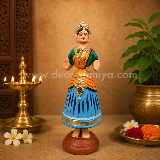 Traditional Thanjavur Dancing Lady Doll | Thalaiyatti Bommai | Paper Mache | 12 Inches - TD112