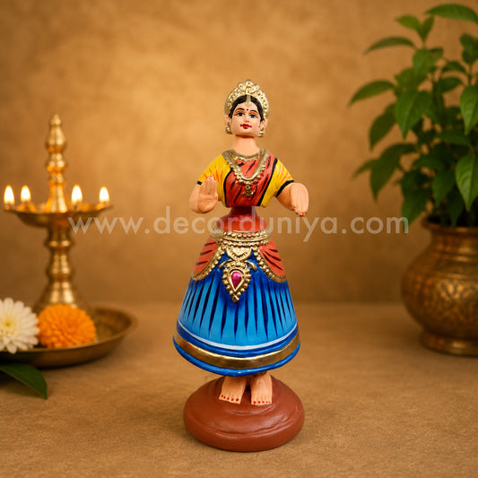 Traditional Thanjavur Dancing Lady Doll | Thalaiyatti Bommai | Paper Mache | 12 Inches - TD115