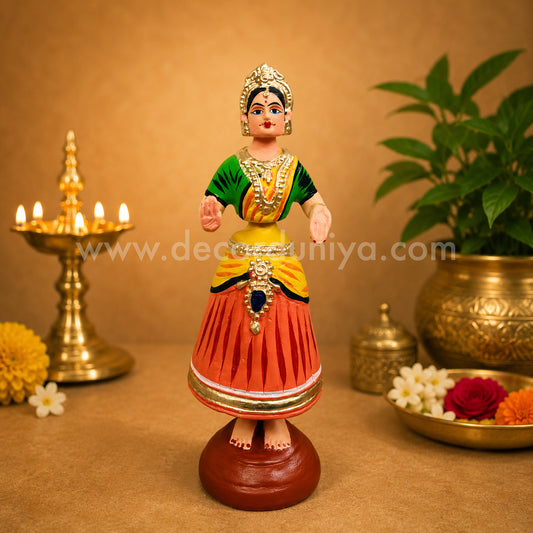 Traditional Thanjavur Dancing Lady Doll | Thalaiyatti Bommai | Paper Mache | 12 Inches - TD122