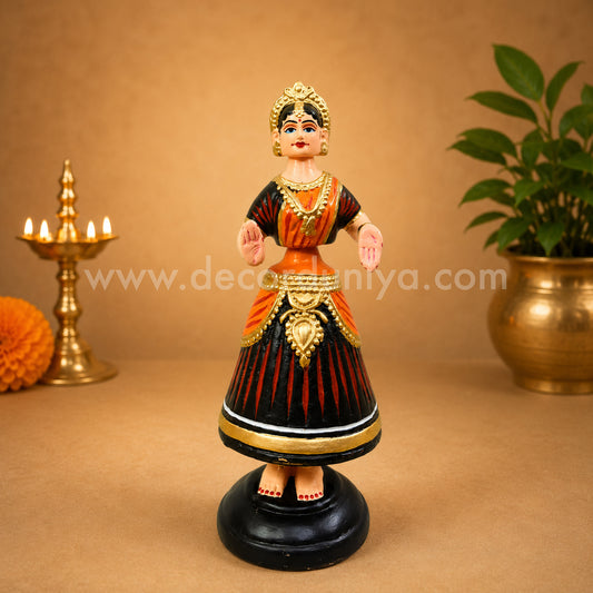 Traditional Thanjavur Dancing Lady Doll | Thalaiyatti Bommai | Paper Mache | 12 Inches - TD126
