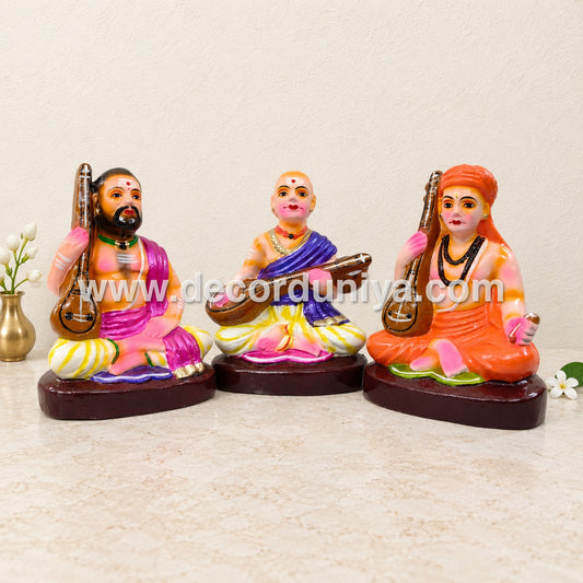 Sangeetha Mummoorthigal Clay Golu Bommai Set | Decor Duniya Golu Dolls | Navaratri Golu Bommai - TK58