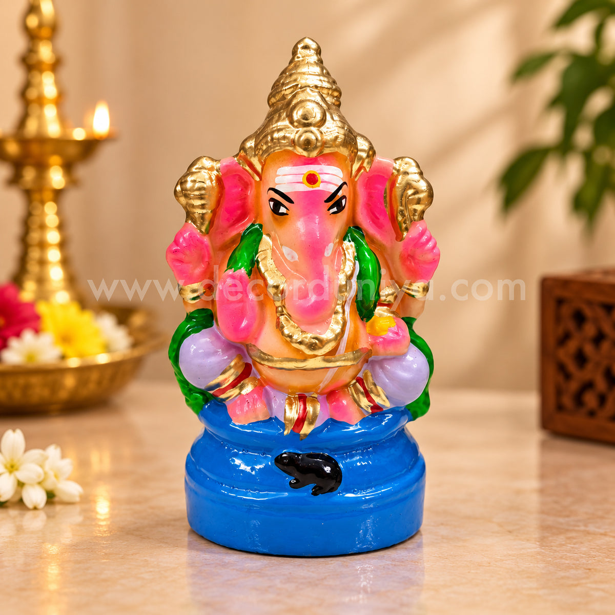 Ganesha | Vinayagar Clay Golu Bommai | Traditional Ganapathi Golu Doll - TK91