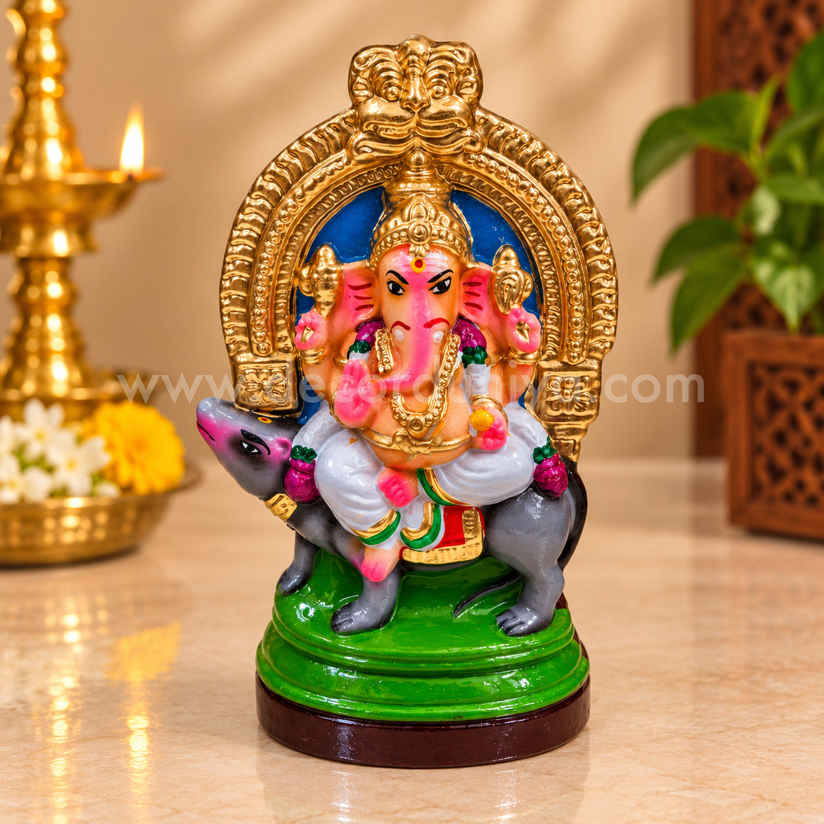 Ganesha | Vinayagar Clay Golu Bommai | Traditional Ganapathi Golu Doll - TK94
