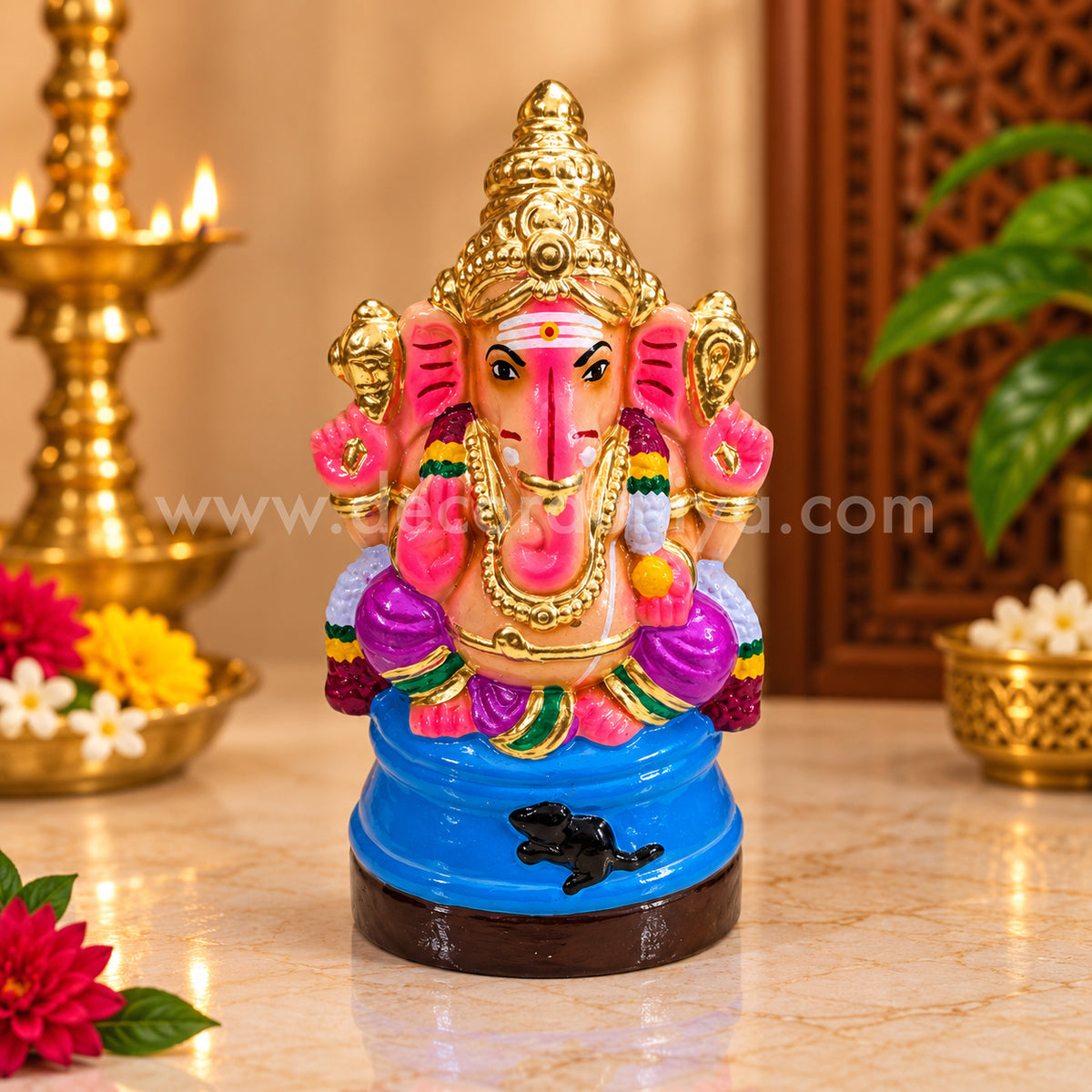 Ganesha | Vinayagar Clay Golu Bommai | Traditional Ganapathi Golu Doll - TK95