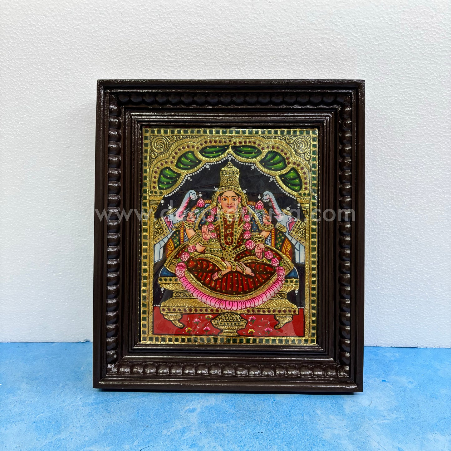 Tanjore Painting | GajaLakshmi | Chettinad Frame | - Gold Foil  - TPM115