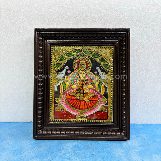 Tanjore Painting | Gajalakshmi | Chettinad Frame | - Gold Foil  - TPM120