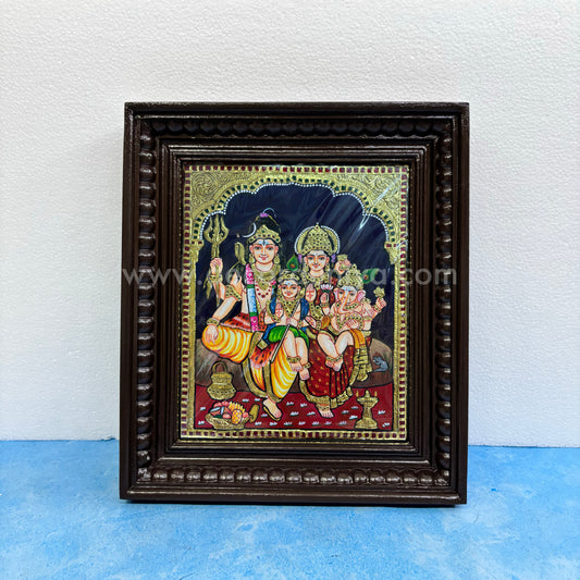 Tanjore Painting | Sivan Family  | Chettinad Frame | - Gold Foil  - TPM124