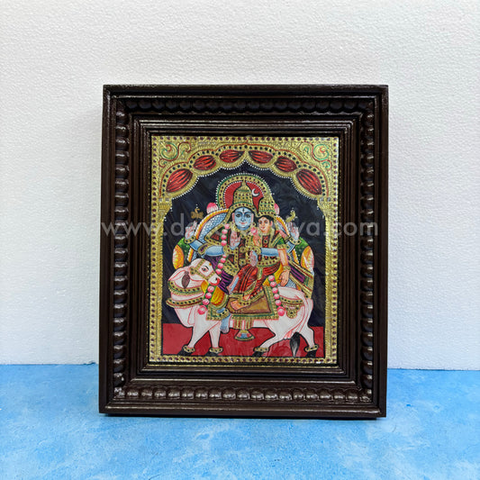 Tanjore Painting | Sivan Parvathy  | Chettinad Frame | - Gold Foil  - TPM128