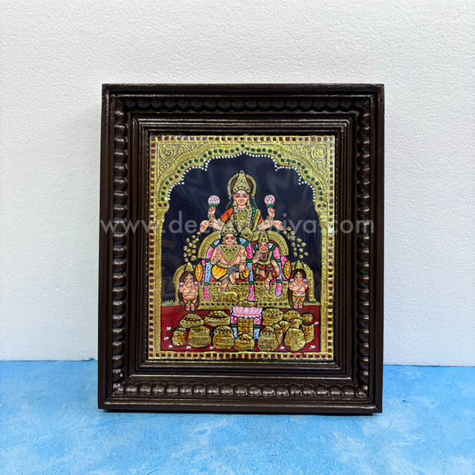 Tanjore Painting | Lakshmi Kuberar  | Chettinad Frame | - Gold Foil  - TPM131