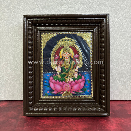 Tanjore Painting | Mahalakshmi | Chettinad Frame | - Flat Gold Foil  - TPM144