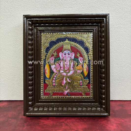 Tanjore Painting | Ganesha | Chettinad Frame | - Gold Foil  - TPM152