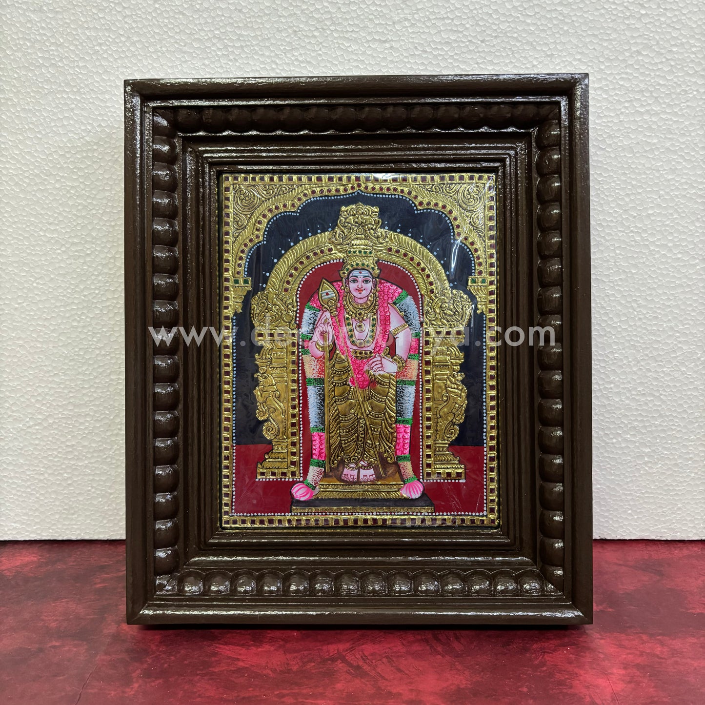 Tanjore Painting | Murugar | Chettinad Frame | - Gold Foil  - TPM153