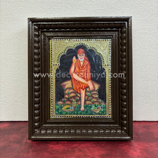 Tanjore Painting | Sai baba | Chettinad Frame | - Gold Foil  - TPM155