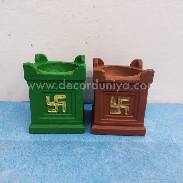 Karthigai Deepam - Vilakku Combo - Color Clay Diya Gift Box - VC3 - set of 27 lamps