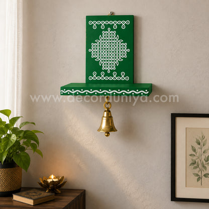 Wooden Kolam Wall Shelf, Vilakku Madam - VM1