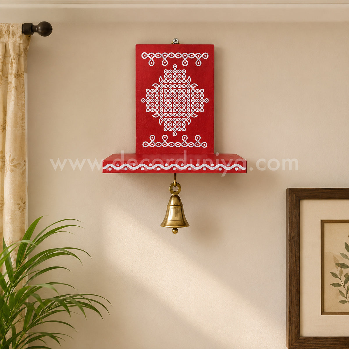 Wooden Kolam Wall Shelf, Vilakku Madam - VM4