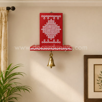 Wooden Kolam Wall Shelf, Vilakku Madam - VM4