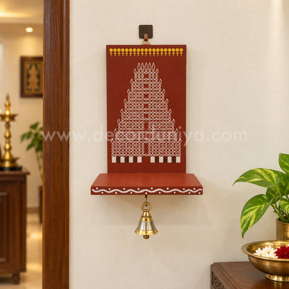 Wooden Kolam Wall Shelf, Vilakku Madam - VMN11