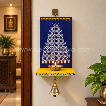 Wooden Kolam Wall Shelf, Vilakku Madam - VMN12