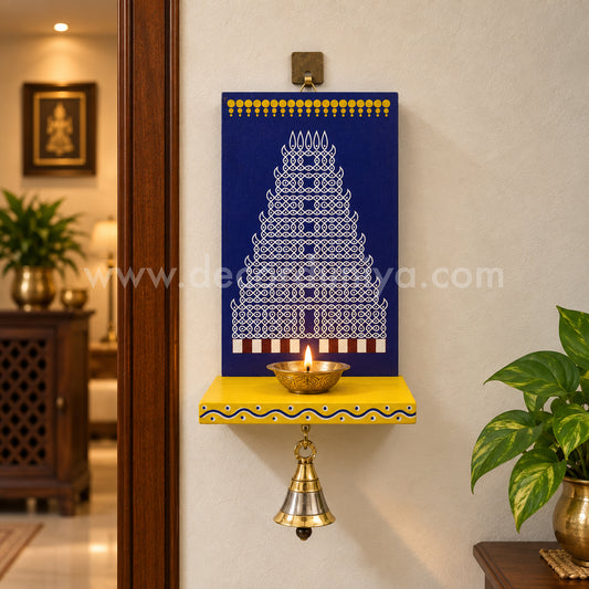 Wooden Kolam Wall Shelf, Vilakku Madam - VMN12