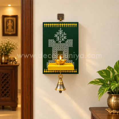 Wooden Kolam Wall Shelf, Vilakku Madam - VMN4