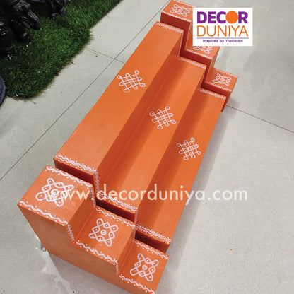 3 Step Golu Padi - Vigraham Stand - with Pair of Diya stand - VS06