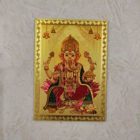 Fridge Magnet - Mettalic Gold Finish - Ganesha - FM3
