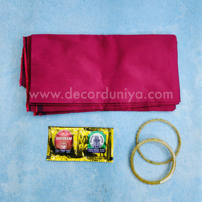 Silk Cotton Blouse Bit Combo | KumKum Holder, Bangles & Manjal KumKum Packet | Return Gift Combo - RGC2