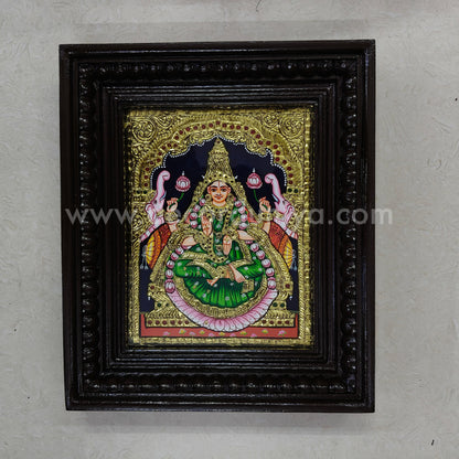 Tanjore Painting | Gaja Lakshmi | Chettinad Frame | - Flat Gold Foil  - TPM103
